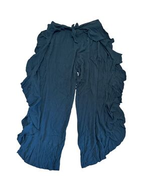 VENUS Black Ruffle Swim Coverup Pants